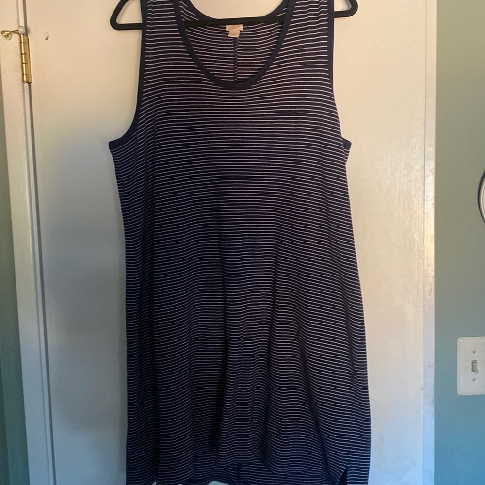 Navy blue, striped net, jcrew dress